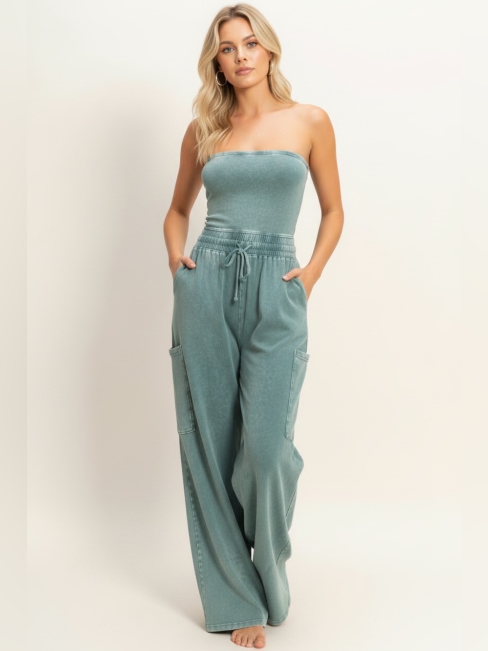 Strapless Wide Leg Jumpsuit in Sage Green
Gorgeous NWT- smoke-free environment. - Picture 5 of 5